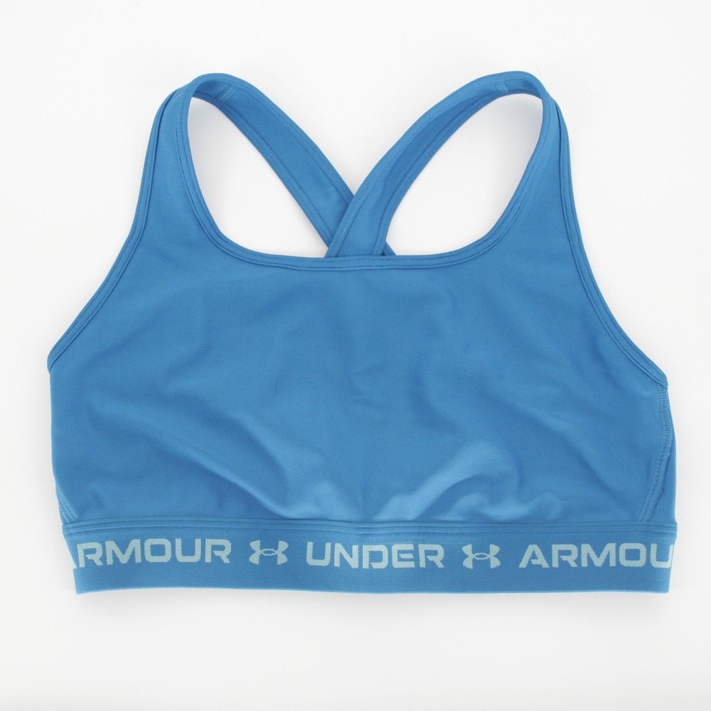 Under Armour Women's Blue HeatGear Compression Crossback Sports Bra Size L